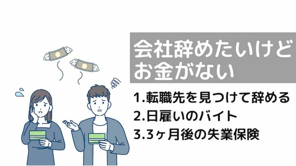 仕事辞めたいけどお金がないから辞められない！貯金なしでも大丈夫